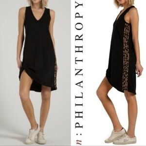 N:Philanthropy midi Dress black Leopard Alice Dress ruched cheetah XS BoxI